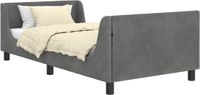 vidaXL Kinderbedframe met Hoofdboard Donkergrijs 90 x 190 cm