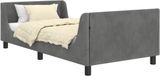 vidaXL Kinderbedframe met Hoofdboard Donkergrijs 90 x 190 cm