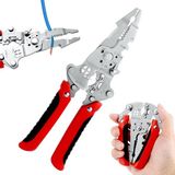 Allecto Plus - Pince à dénuder pliable en acier inoxydable | Pince à dénuder multifonctionnelle pour le bricolage et les techniciens | Outil pratique pour l'entretien et les réparations électriques (Rouge)