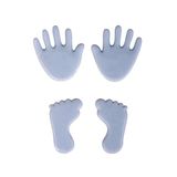 Rayher wasmotief babyvoetjes/-handen, ca. 1,5 cm, zakje 2 babyhanden van was en 2 babyvoeten van was, kaarsen versieren, versierwas, wasmotief voor kaarsen, lichtblauw