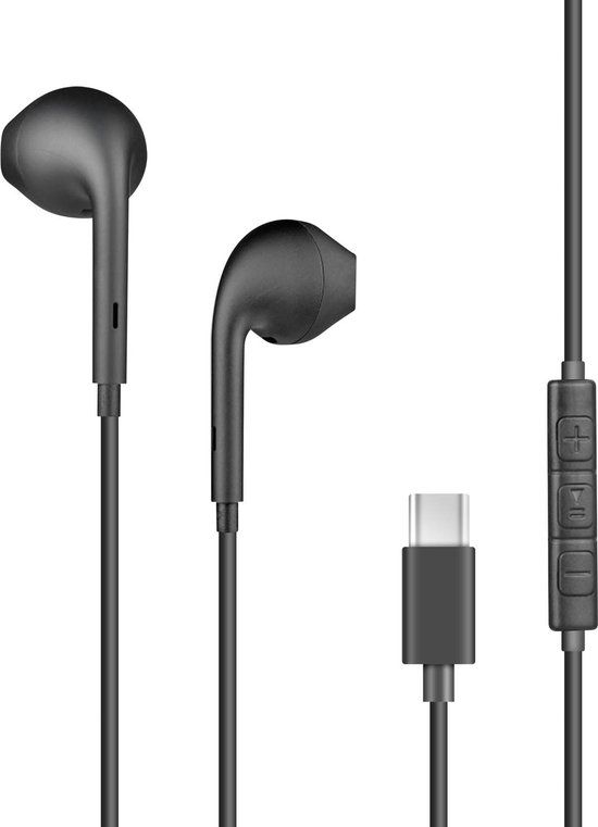 Bigben Connected In-ear hoofdtelefoon met microfoon, USB-C, Zwart