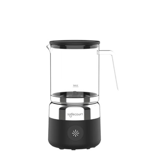 Safecourt Kitchen MF700 Glazen Melkopschuimer - Elektrisch - 500ml - Zwart - PFAS-vrij