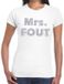 Bellatio Decorations Mrs. Fout zilver glitter tekst - t-shirt - wit - voor dames - foute party kleding - Carnaval verkleedkleding M