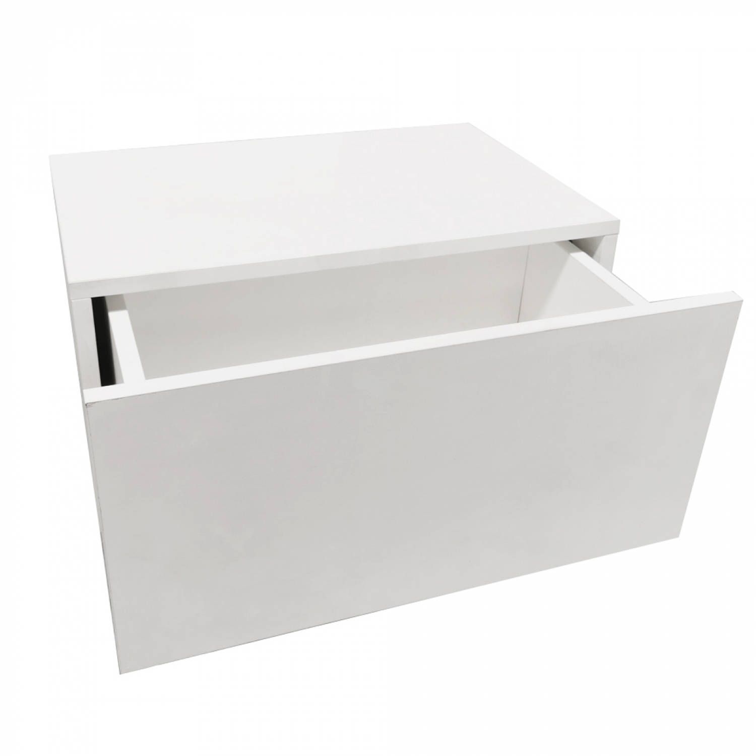 vdd Zwevend nachtkastje - hangend halkastje - met lade - 50 cm - wit