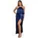 Goddiva Robe portefeuille en satin et viscose femme Midaxi
