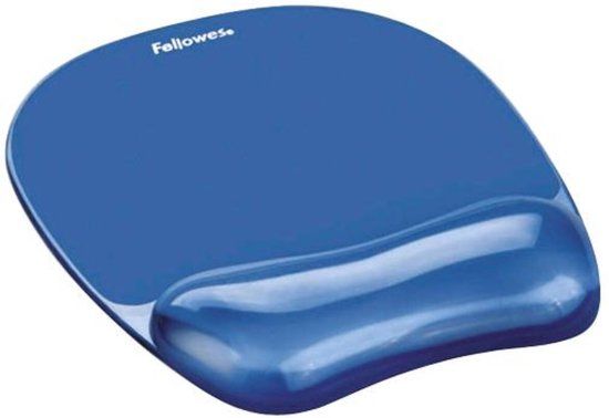 Fellowes Crystal Gel Muismat met Polssteun - Blauw