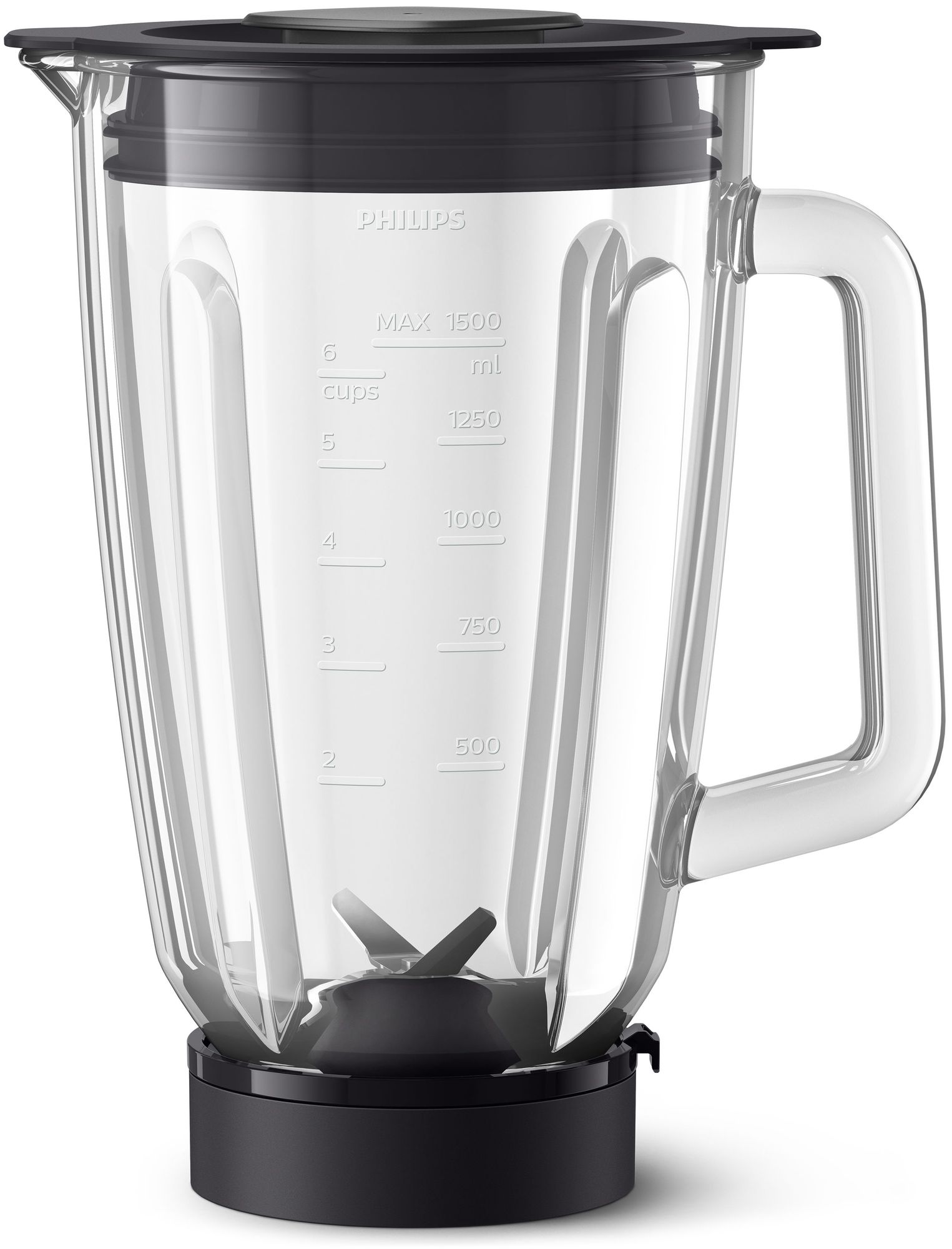 Philips HR0721/00 Blender Jar - 1.5L - Black/Transparent - Glass