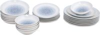 Merkloos / Sans marque Asir - Dinerset - eetset - servies - 24 Stuks - Blauw & Wit - Vaatwasmachinebestendig