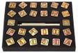 Jeu de tampons, 13 mm, métal, 26 lettres, vintage