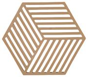 Zone Denmark - Zeshoekige onderzetter van siliconen - Modern geometrisch design - Bestand tegen 250°C - Vaatwasmachinebestendig - Afmetingen 16 x 14 x 0,9 cm - Camel