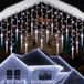 Chaîne lumineuse LED, effet pluie glacée, stalactites, rideau lumineux, blanc froid, 8 modes, fonction mémoire, éclairage de Noël, décoration pour balcon et fenêtre