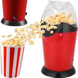 Retoo Popcornmachine zonder vet en olie, 900 watt, hete lucht popcornmaker, keuken, coole gadget voor popcorns, gezonde snack, vetvrij en olievrije popcorn in huis, popcornmachine, rood