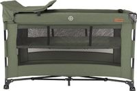 Novi Baby® Nora Luxe Campingbed - Groen/Zwart - Reisbedje - Inclusief bodemverhoger, verschoonblad & transporttas