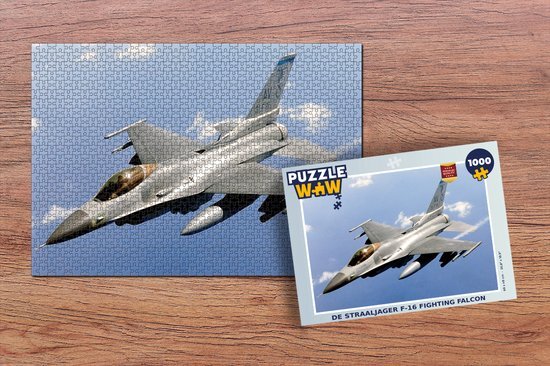 MuchoWow Puzzel De straaljager F-16 Fighting Falcon - Legpuzzel - Puzzel 1000 stukjes volwassenen