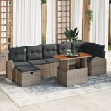 vidaXL Tuinbank Set 2 zitplaatsen Polywood Grijs