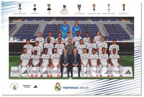 Grupo Real Madrid Poster 2025/2026 Selectie – 61 x 91,5 cm – Glanzend Papier