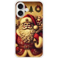 Apple iPhone 16 Plus pere noel vintage bedrukt siliconen hoesje