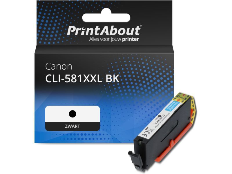 PrintAbout Inktcartridge CLI-581XXL BK Zwart Extra hoge capaciteit geschikt voor Canon