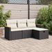 Maison Exclusive - Ensemble de meubles de jardin 4 pièces avec canapé et coussins, noir, en polyrotin