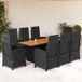 Maison Exclusive - Salon de jardin, 9 pièces, avec coussins, noir, en polyrotin