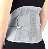 Reh4Mat Lumbale Rugbrace – Lage Rug Ondersteuning bij Hernia & Ischias – Met Baleinen & Extra Compressiebanden - S - Grijs