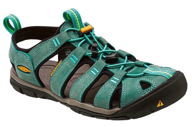 KEEN Clearwater CNX Leather Sandalen Dames - mineral blue/yellow - US 10,5 / EU 41