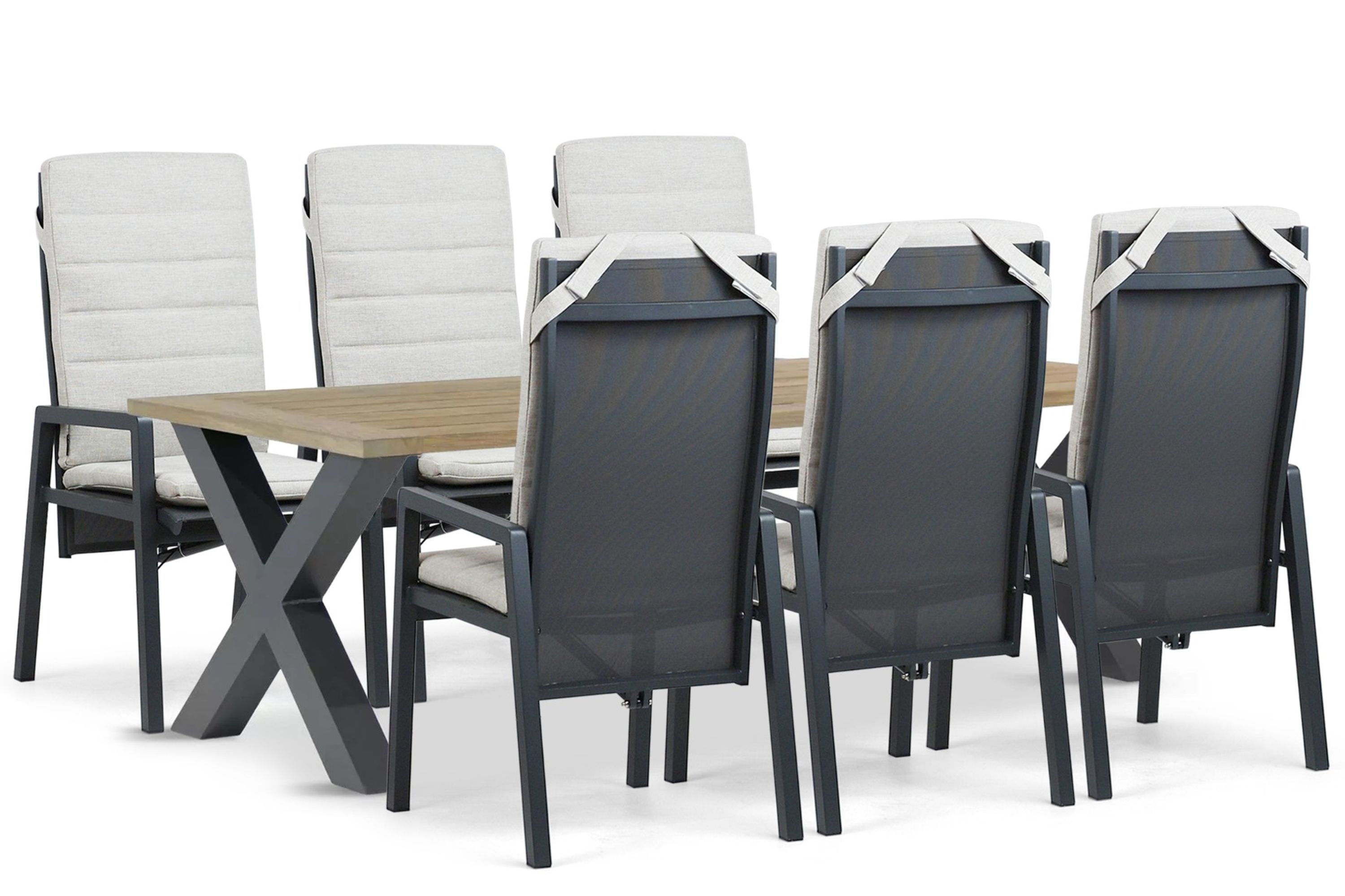 Lifestyle Garden Furniture Lifestyle Vivaro/Cardiff 240x100 cm dining tuinset 7-delig