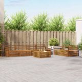 vidaXL - Salon d'angle - 6 places - Naturel - Acacia massif