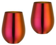 Solidchoice - Set de 2 verres à vin en acier inoxydable - Magic Red pour le camping et les voyages