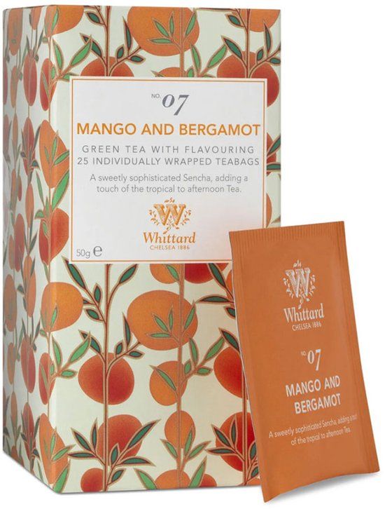 Whittard of Chelsea Groene thee Mango & Bergamot, 25 stuks