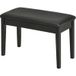 Banc de piano noir avec assise rembourrée, pieds en bois massif, revêtement en similicuir, 75 x 35 x 49 cm