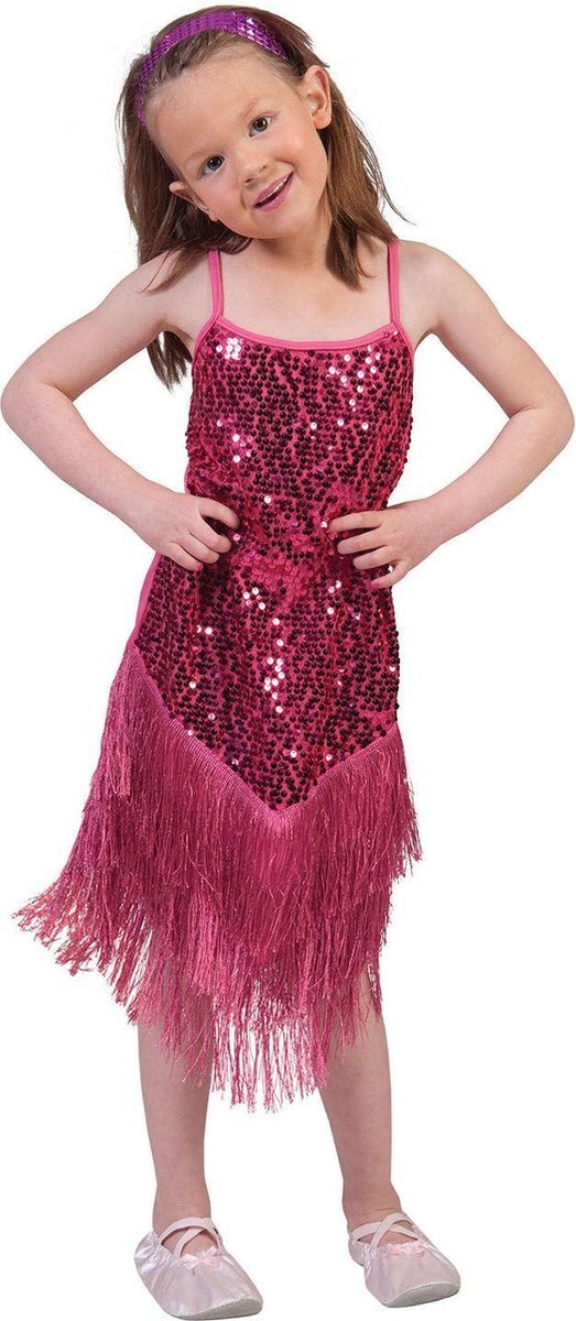 Funny Fashion Fringie flapper pink | Verkleedkleding