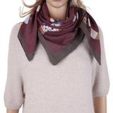 MIRROSI Nickituch Damen leicht angerautes Vierecktuch mit Dackel-Muster, aus Viskose, ca. 88x88cm, warmes Halstuch für Herbst und Winter