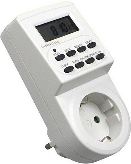 Time-It Digitale Tijdschakelklok - Wit - Met randaarde - 3600W