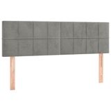 VidaXL Hoofdbord Lichtgrijs 160x5x78/88 cm Polyester Hout