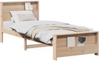 vidaXL Bedframe met plank Bruin 80 x 200 cm Massief grenenhout