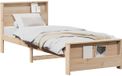 vidaXL Bedframe met plank Bruin 80 x 200 cm Massief grenenhout