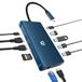 USB C Docking Station, 12-in-1 USB C-dock, Triple Display USB C Hub 4K DP/2 x HDMI, MacBook Pro/Air USB C-adapter voor Dell, HP (5Gbit/s USB A/C 3.0,1g Ethernet, PD 100W, 3,5 mm MIC, SD/TF)