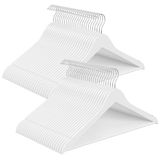 Songmics Hangers en kledinghangers van berkenhout, set van 50 – wit
