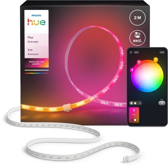 Philips Hue Flux LED Strip Extension - 2m - White and Color Light - Chromasync™ Technology