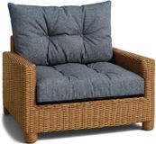 Amazinggirl Kussen Lounge Tuinmeubelen - Set: zitkussen 60x60 cm en rugkussen 40x60 cm Jeanskleur Eco-linnen