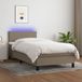 Prolenta Maison Exclusive - Sommier à lattes de lit avec matelas LED Taupe 100x200 cm Tissu