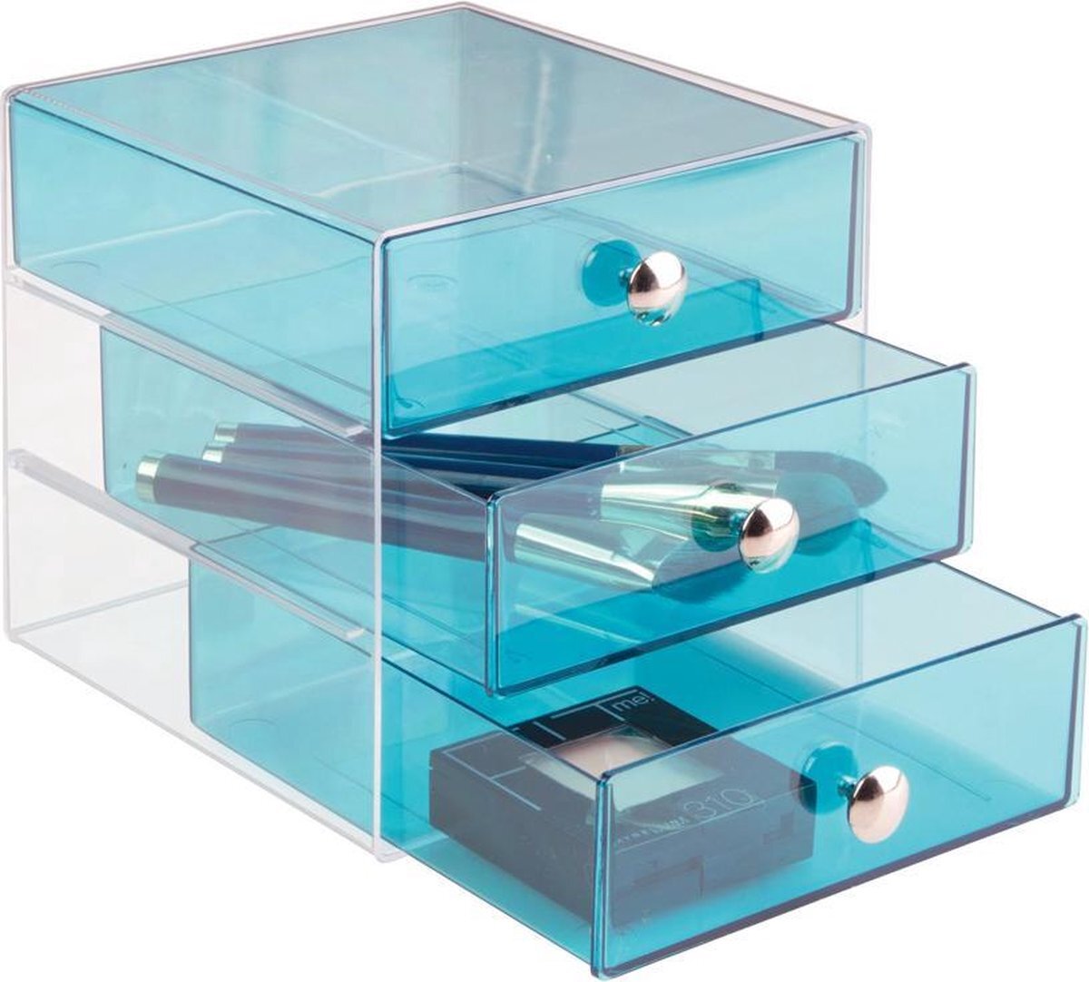 IDesign Drawers Make-Up Organizer met 3 laden, kunststof