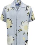 JACK&JONES JORTAVIRA MARSHALL AOP SHIRT SS OC25 Heren Overhemd Korte Mouw Viscose Polyamide Katoen Gebloemd Skyway S