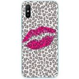 Xiaomi Bedrukt siliconen hoesje compatibel met Xiaomi Redmi 9A, Xiaomi Redmi 9AT, Xiaomi Redmi 9i baiser leopard