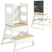 DESIGN IN Tour D'Observation Enfant Tour D'Apprentissage Structure Trapézoïdale Tableau Noir 55 X 52,5 X 87,5 Cm Blanc