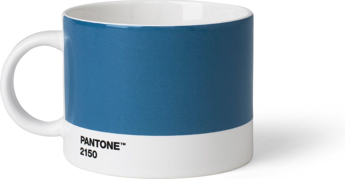 Copenhagen Design Pantone Theekop en schotel - Bone China - Blue 2150 C - Aardewerk - Blauw