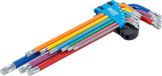 BGS Stiftsleutelset - meerkleurig - extra lang - Torx T10 - T50 - 9 delig