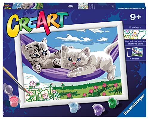 Ravensburger - CreArt D-serie katten op de hangmat beschilderen 9+ jaar, 202140