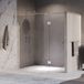 Brauer Void - Carving Nisdeur - 2-Delig - Helder Glas - 190 x 200 cm - Omkeerbaar - met Draaideur 70 cm - Aan Glas - incl. Glascoating - Chroom